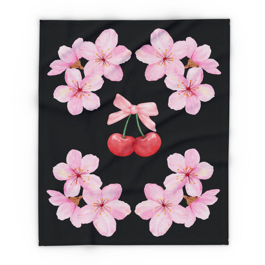 Cherry Blossom Fleece Blanket