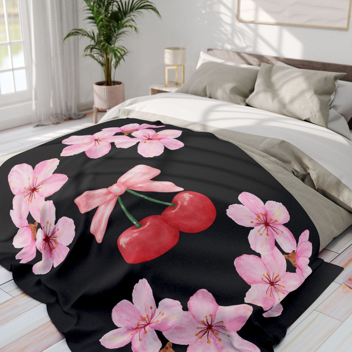 Cherry Blossom Fleece Blanket