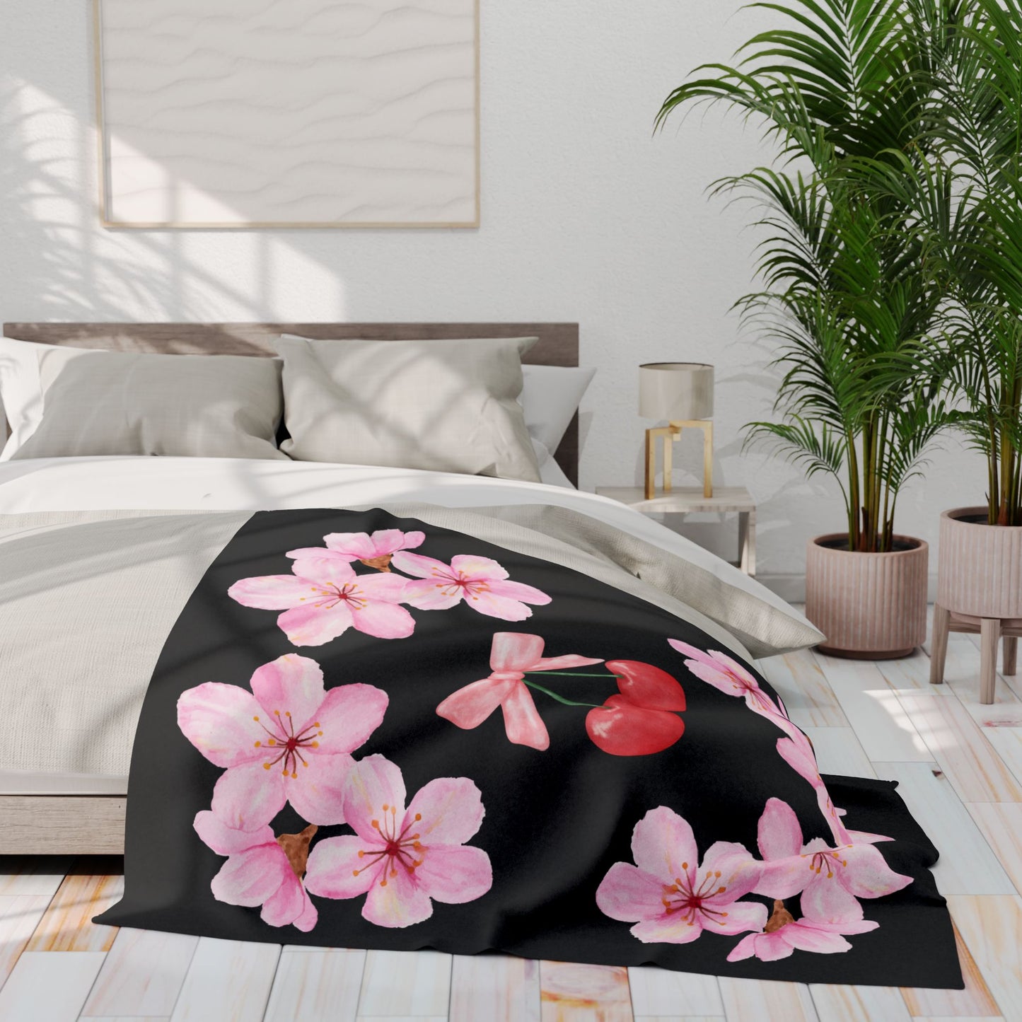 Cherry Blossom Fleece Blanket