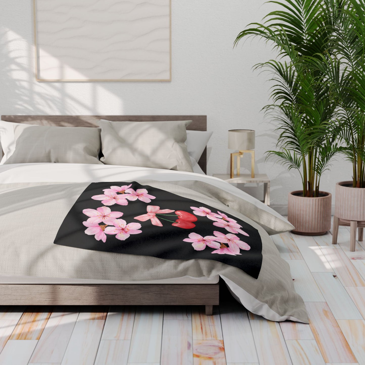 Cherry Blossom Fleece Blanket