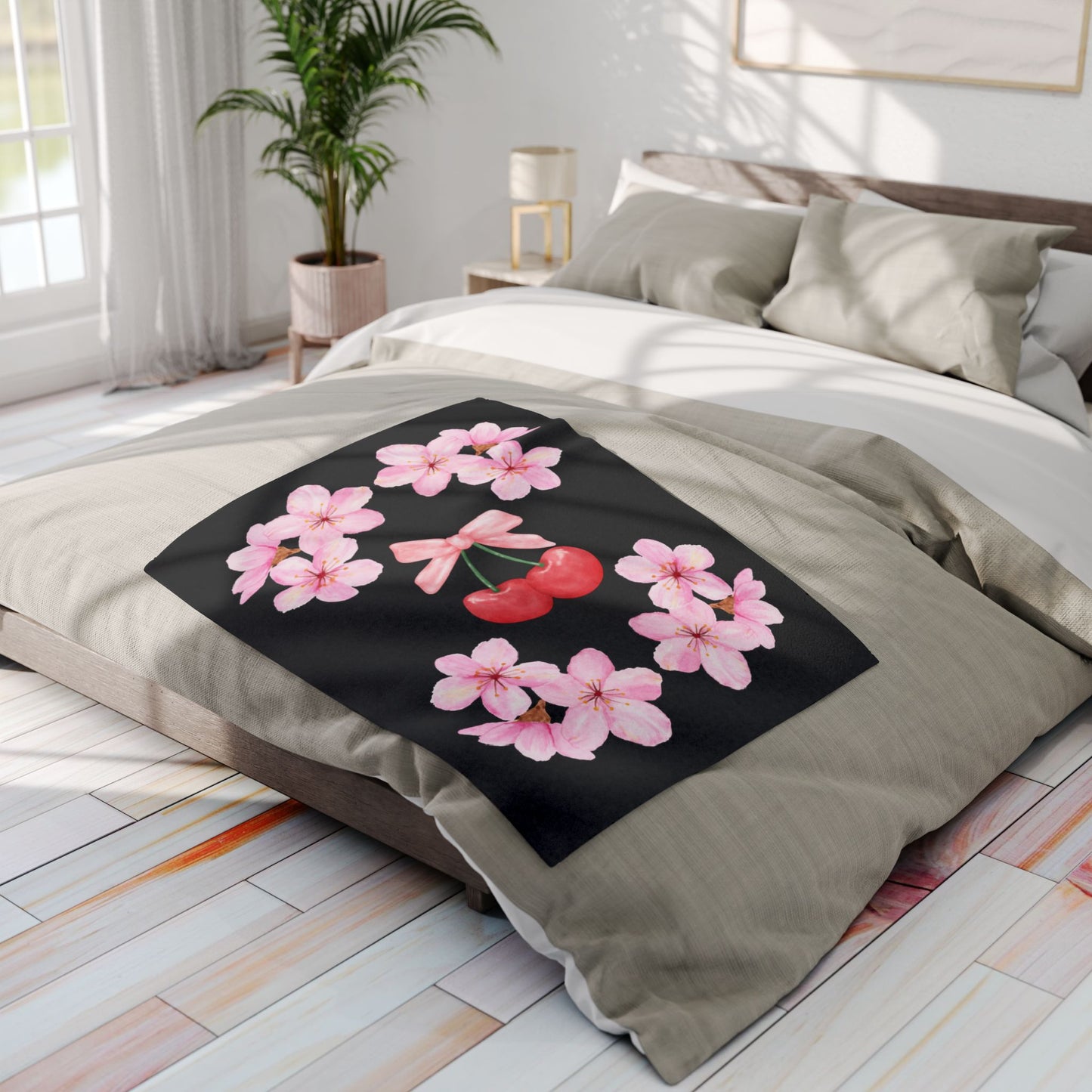 Cherry Blossom Fleece Blanket