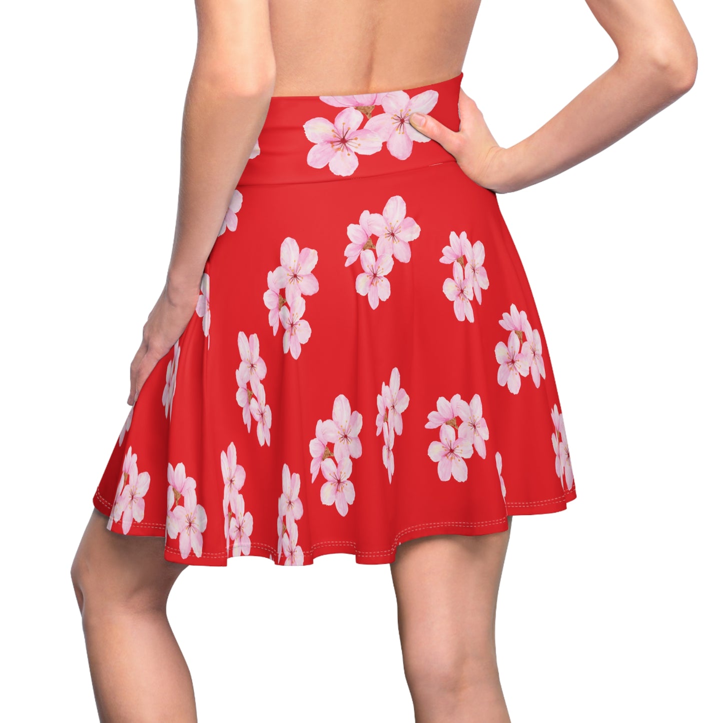 Cherry Blossom Skater Skirt (red)