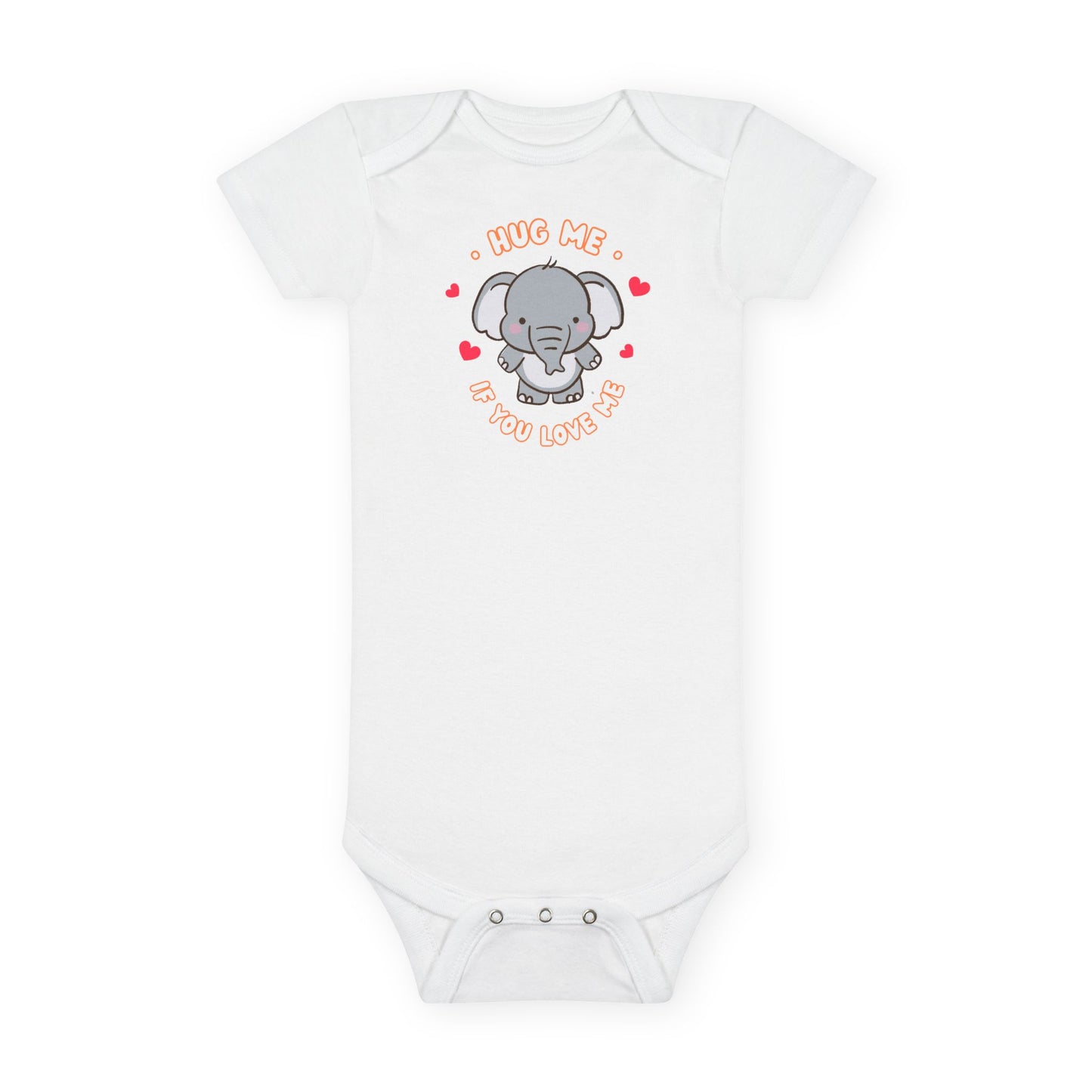Organic Baby Bodysuit (Cuddly Elephant)