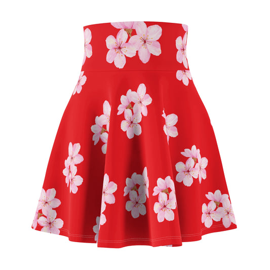 Cherry Blossom Skater Skirt (red)
