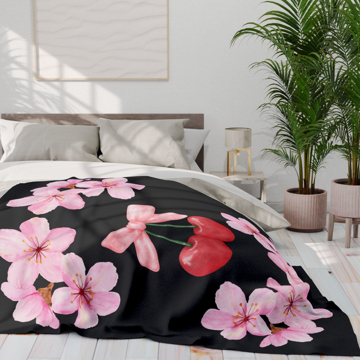 Cherry Blossom Fleece Blanket