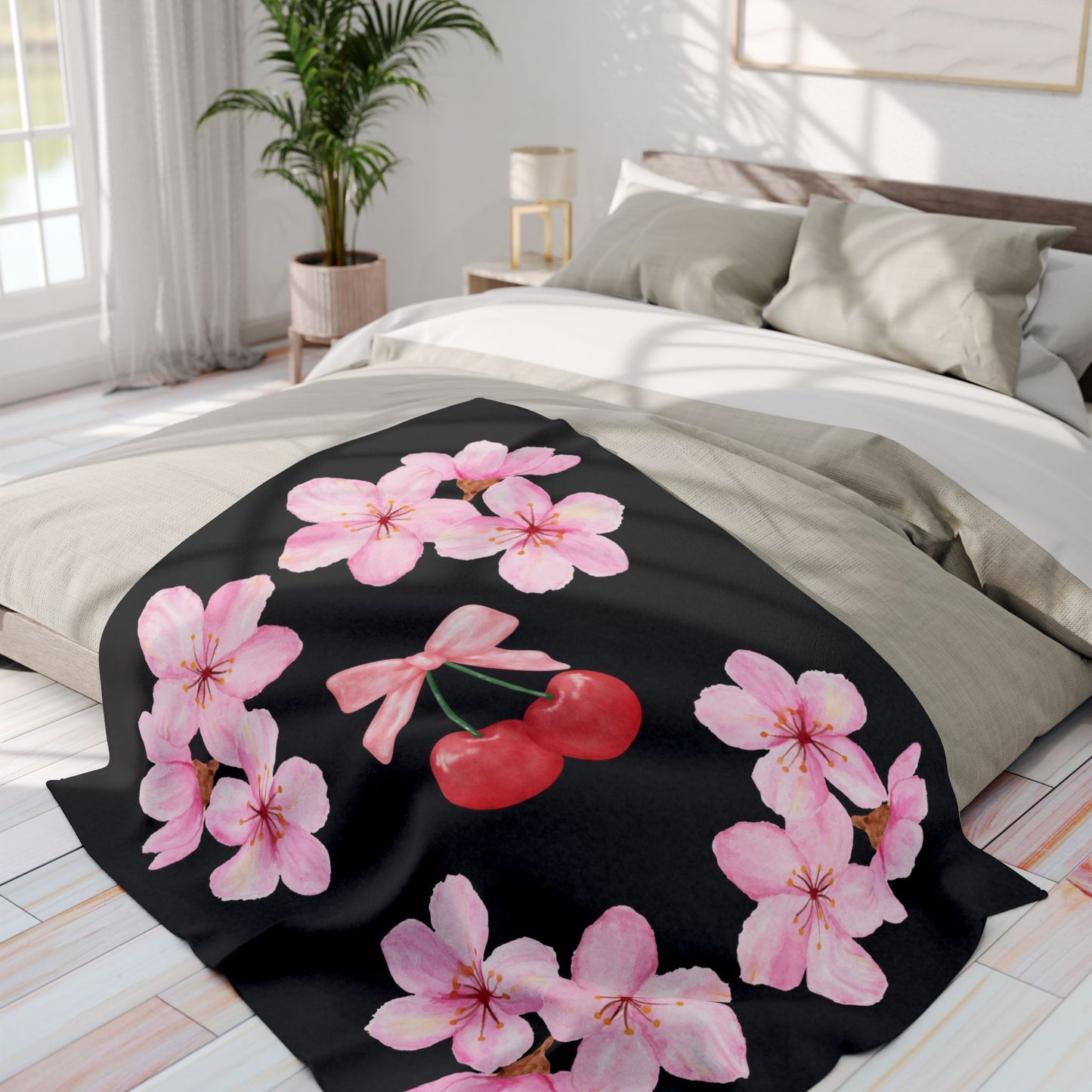Cherry Blossom Fleece Blanket