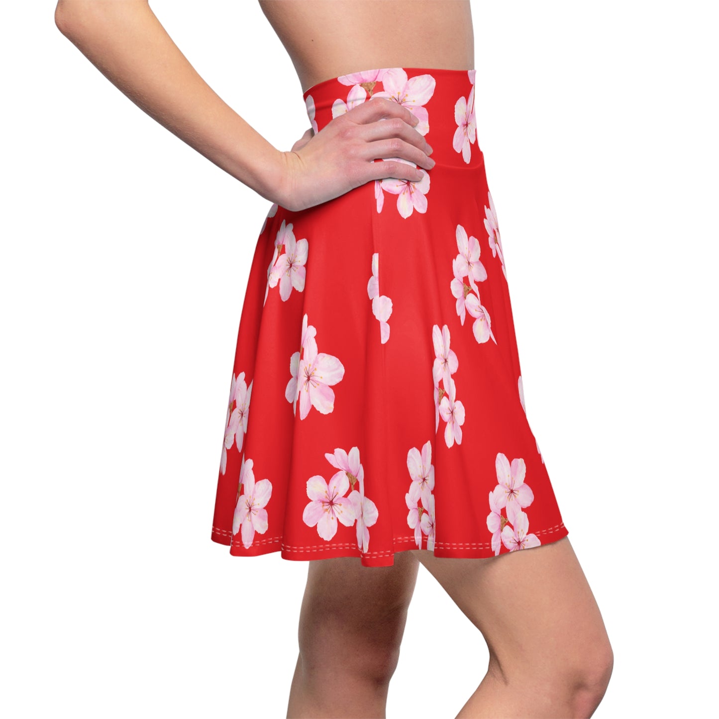 Cherry Blossom Skater Skirt (red)